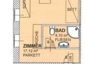Ideal für Singles oder Berufspendler! 1-Zimmer-Wohnung in ruhiger Lage