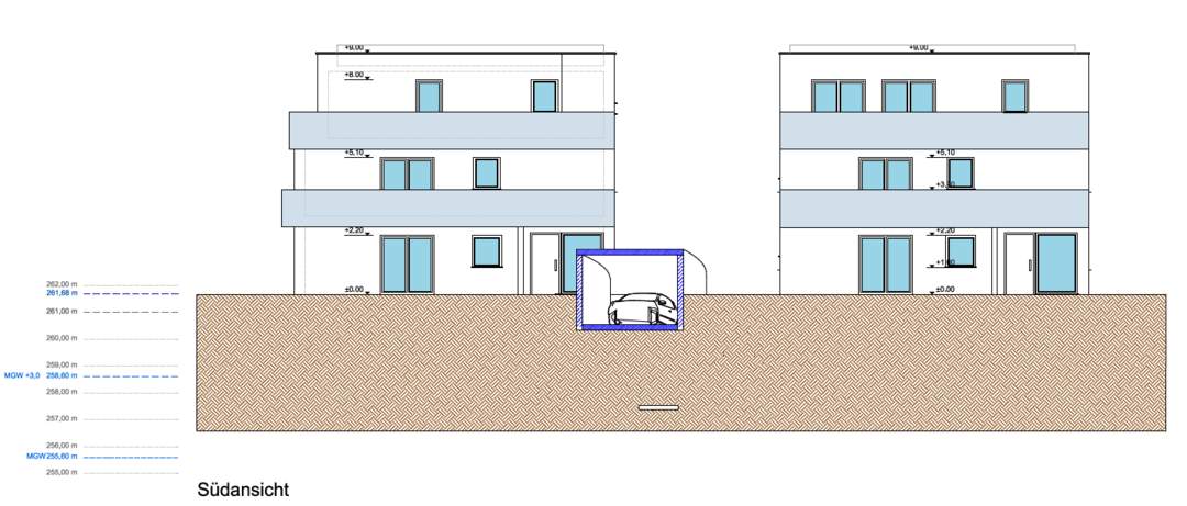 "Share Deal" Genehmigtes Projekt - 2 Häuser mit je 3 Wohnungen und Tiefgarage