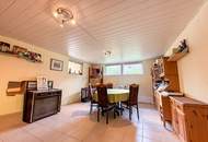 Chalet-Feeling mitten in Donaufeld - Naturstamm-Blockhaus mit Sauna, Kamin und Garten