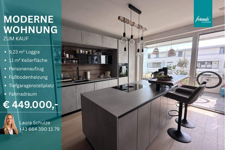 Moderne 3-Zimmer Wohnung mit Loggia und Tiefgaragenstellplatz!, Wohnung-kauf, 449.000,€, 2351 Mödling