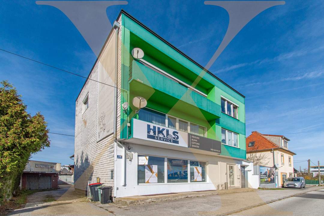 Geschäfts-/Büro-/Lagerfläche (Widmung K) mit Parkplätzen & optimaler Sichtbarkeit in Leonding zu vermieten!