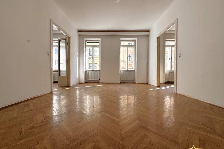 ROHDIAMANT IN TOPLAGE! U6 DIREKT. SANIERUNGSBEDÜRFTIGE 3,5 ZIMMER. FISCHGRÄTPARKETT., Wohnung-kauf, 499.000,€, 1080 Wien 8., Josefstadt