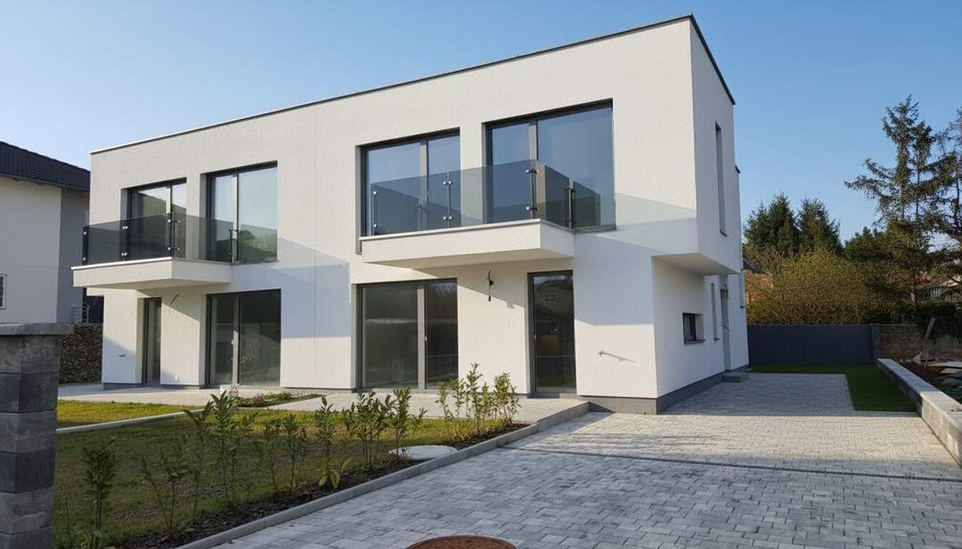 Lichtdurchflutete Doppelhaushälfte – Erstbezug, Garten, Terrasse, 4 Zimmer, Top Qualität!