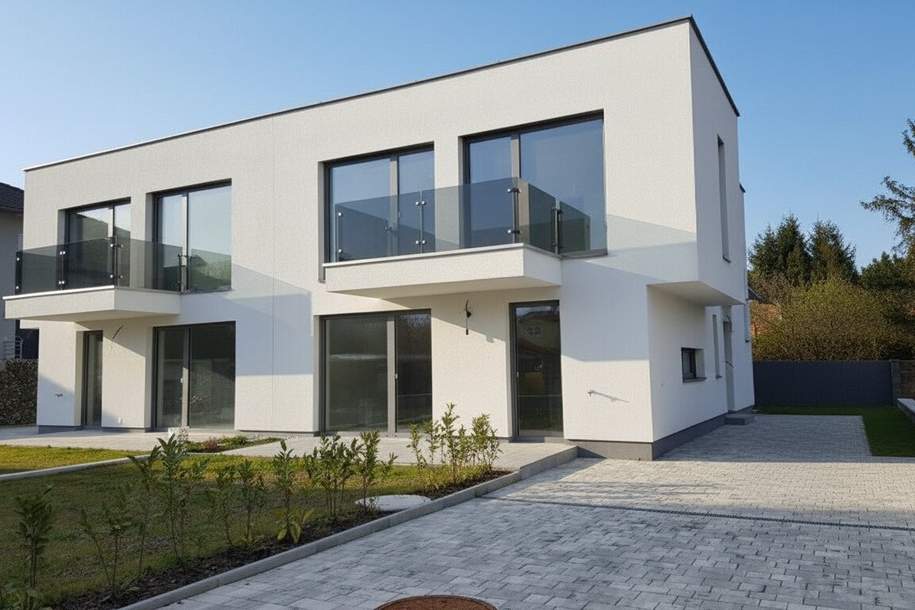 Lichtdurchflutete Doppelhaushälfte – Erstbezug, Garten, Terrasse, 4 Zimmer, Top Qualität!, Haus-kauf, 649.000,€, 2700 Wiener Neustadt(Stadt)