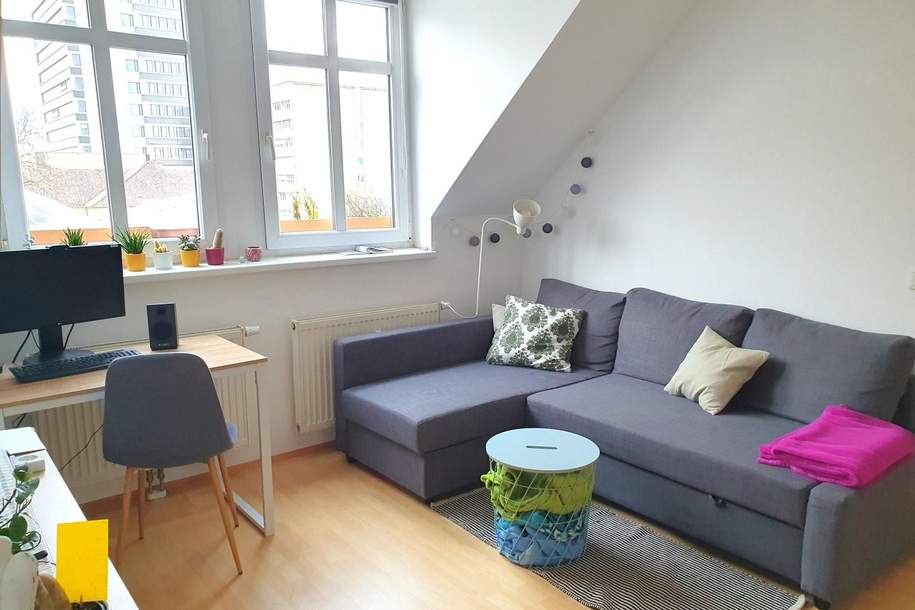 Linz/Stadt: DACHGESCHOSSWOHNUNG 2 Zimmer (3.OG OHNE Lift) in der Lenaustraße (Nähe BRG Hamerlingstraße), Wohnung-miete, 483,35,€, 4020 Linz(Stadt)