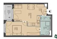 Moderne und helle 2-Zimmer Wohnung mit Loggia nahe Donau