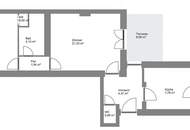 Mietdauer unbefristet! Separate Küche, 2 Zimmer und 2 Terrassen im 7. Bezirk