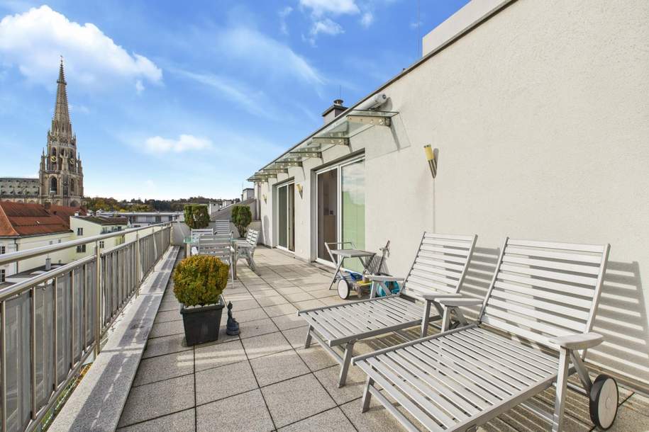 LINZ: STADTRESIDENZ SPITTELWIESE - PENTHOUSE ca. 170,54 m² WOHNFLÄCHE + TERRASSEN ca. 86,81m², Wohnung-kauf, 1.485.000,€, 4020 Linz(Stadt)