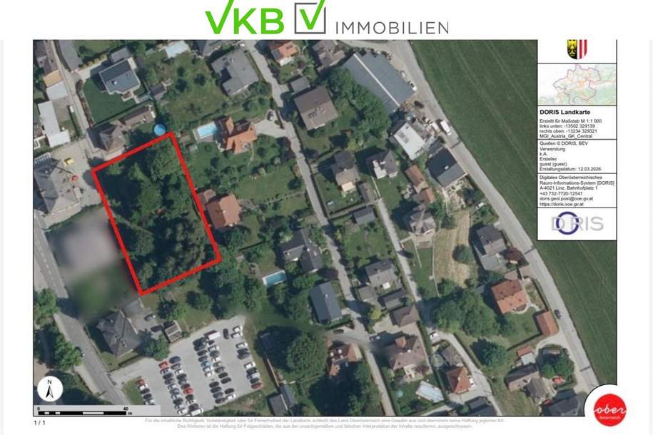 Traumhaftes Baugrundstück mit eigener Zufahrt in bester Lage von Mattighofen!, Grund und Boden-kauf, 708.000,€, 5230 Braunau am Inn