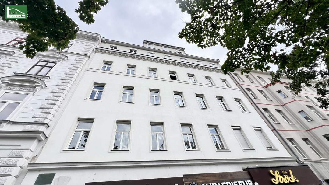 Großzügige Altbauwohnung, frisch ausgemalt, neuwertige Küche, an der Hauptstraße & 1 Zimmer Richtung Hinterhof gelegen, mit guter Raumaufteilung.