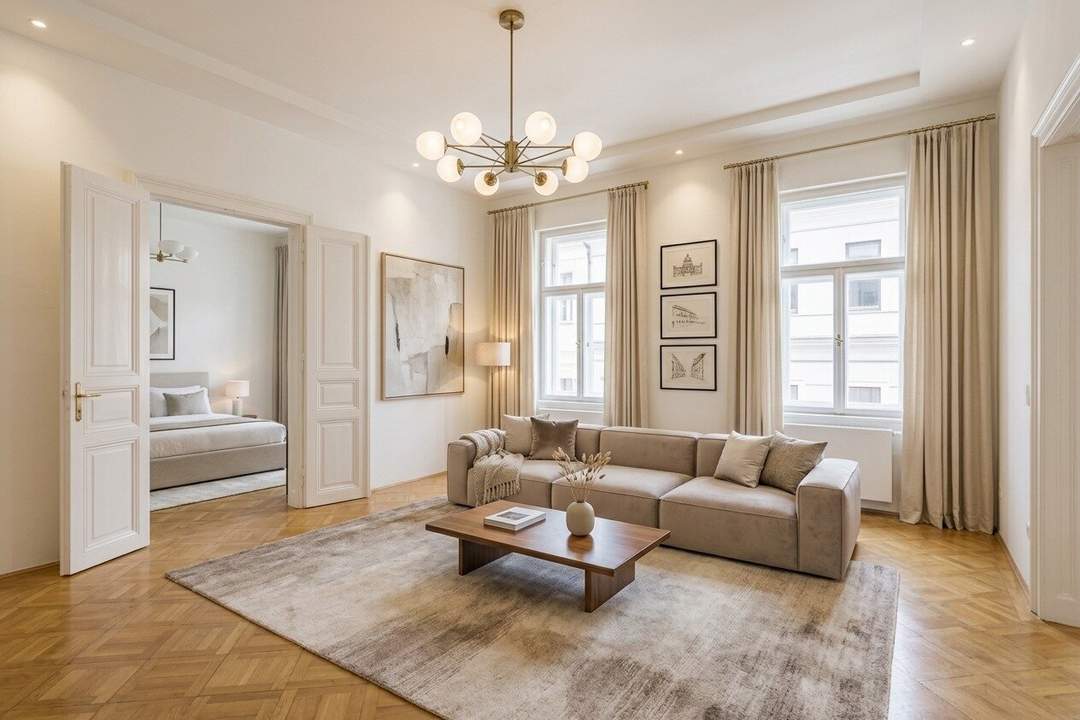 Zauberhafte Altbauwohnung mit großzügigem BALKON und GARAGE – ruhige Toplage direkt beim Karlsplatz