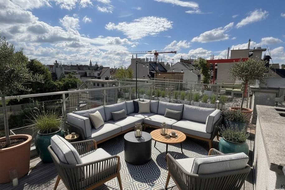 1080! Perfekt geschnittene 4-Zimmer-DG-Wohnung mit 2 Terrassen im Herzen des 8. Bezirks!, Wohnung-kauf, 1.549.000,€, 1080 Wien 8., Josefstadt
