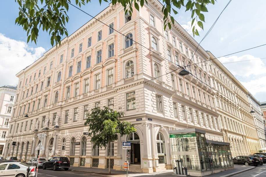 BÖRSE-NÄHE, GONZAGAGASSE, gepflegte 132 m2 Altbau, 3 Zimmer, Extraküche, 2 Bäder, Parketten, U2/U4-Nähe, Wohnung-miete, 3.433,47,€, 1010 Wien 1., Innere Stadt