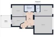 3 Zimmer mit Klimaanlage 2 Badezimmer 10 m² Balkon im Innenhof