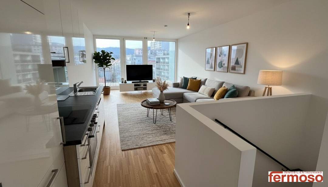 1 Monat mietfrei / 3-Zimmer- Maisonettewohnung mit Loggia – Wohnen auf zwei Ebenen