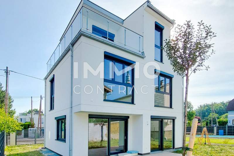 Modernes Wohnjuwel am Bruckhaufen – 3-geschoßiges Haus mit großem Garten & Keller – provisionsfrei, Haus-kauf, 1.499.900,€, 1210 Wien 21., Floridsdorf