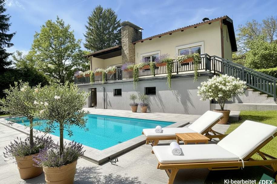 Neu saniert – Charmantes Haus mit großem Garten, Pool und mediterranem Ambiente, Haus-kauf, 850.000,€, 3413 Tulln