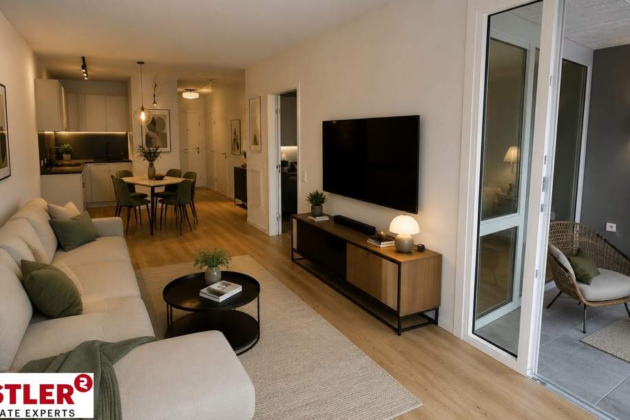 Modern, Neu, Zentral, 2 Zimmer Mietwohnung + Loggia in Linz, Wohnung-miete, 975,23,€, 4020 Linz(Stadt)
