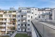 Große Terrasse im Innenhof, schön aufgeteilte 2-Zimmer Neubauwohnung