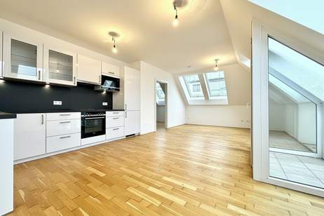 Exklusive DG-Wohnung mit Top-Infrastruktur I 2 Bäder I voll ausgestattete Küche I Balkon I Luftwärmepumpe I, Wohnung-kauf, 449.000,€, 1100 Wien 10., Favoriten
