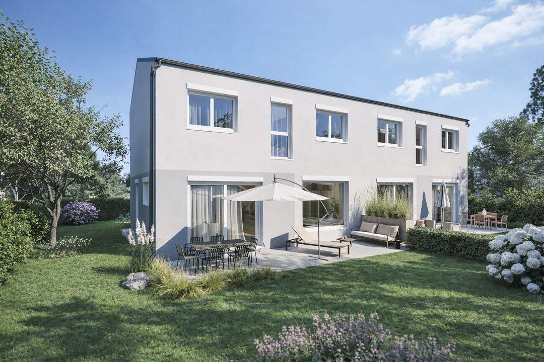 Hochwertige Doppelhaushälfte | Ziegelmassivbauweise &amp; PV-Anlage | Garten &amp; 2 Parkplätzen | provisionsfrei &amp; Wohnbauförderung möglich