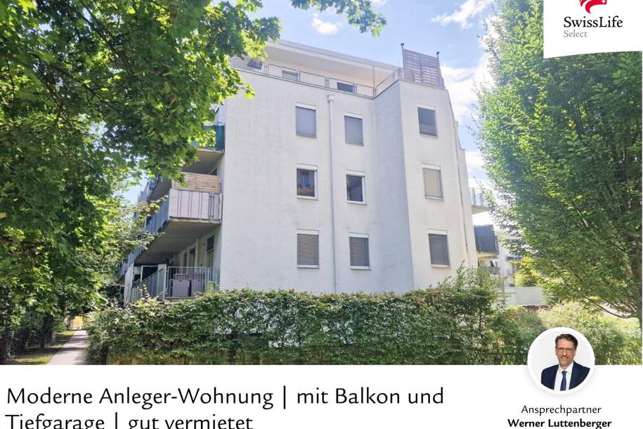 Moderne Anleger-Wohnung | mit Balkon und Tiefgarage | gut vermietet, Wohnung-kauf, 279.000,€, 8020 Graz(Stadt)