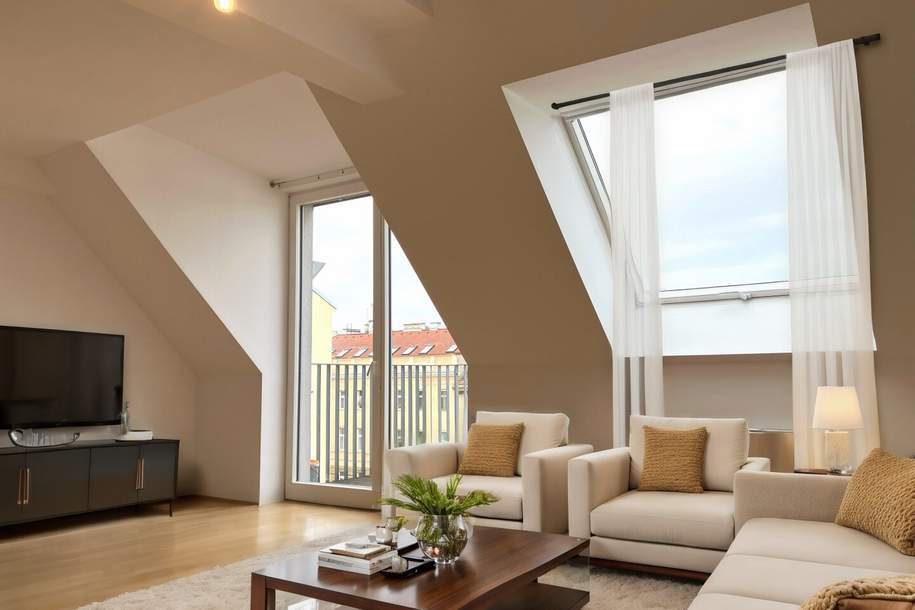 Helle 4-Zimmer DG-Maisonette mit großem Balkon Nähe U1!, Wohnung-kauf, 429.000,€, 1100 Wien 10., Favoriten