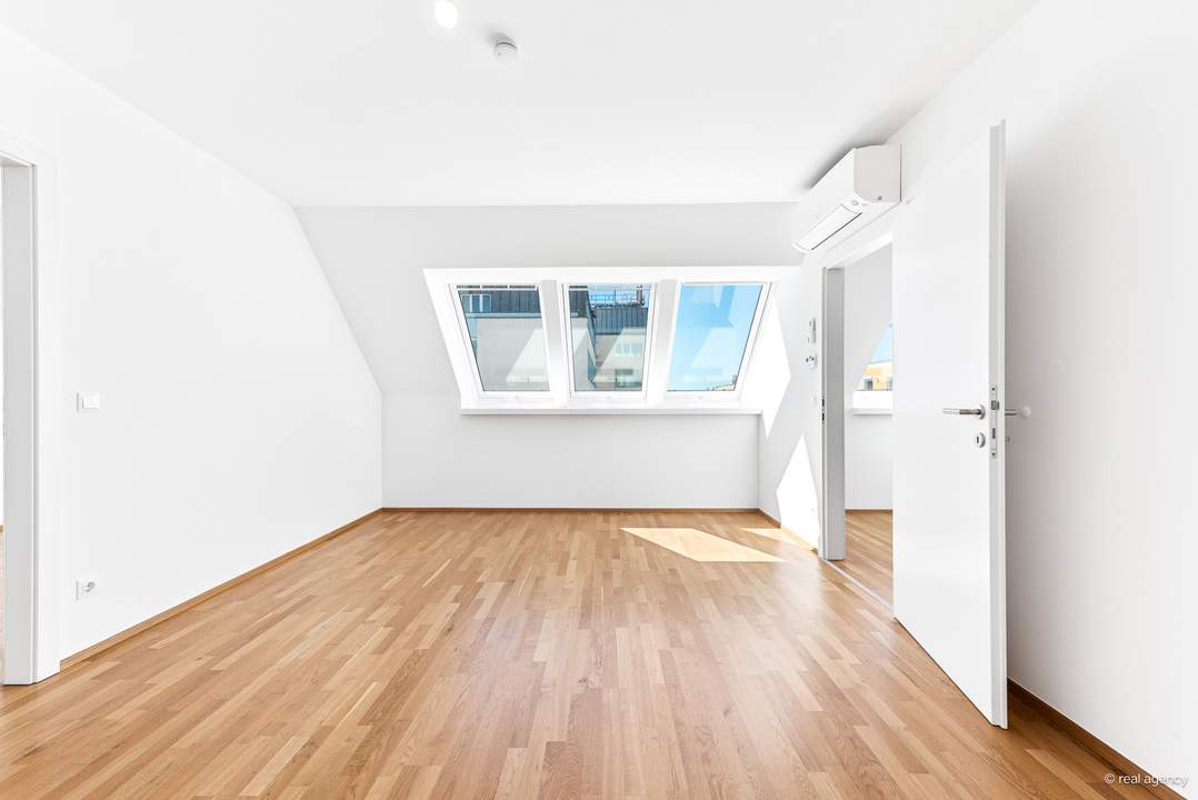 Dachgeschoss-Neubau – Lichtdurchflutete 2-Zimmer-Wohnung mit Klimaanlage