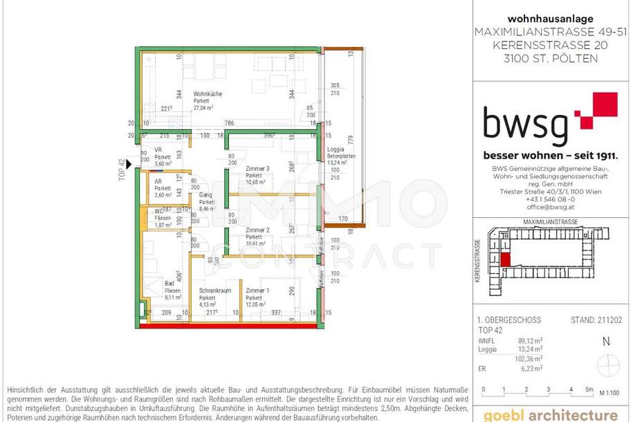 PROVISIONSFREIE Eigentumswohnungen zwischen Landesklinikum und Bahnhof!!, Wohnung-kauf, 348.594,€, 3100 Sankt Pölten(Stadt)