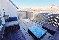 DACHGESCHOSS, FERNBLICK, 48 m2 Neubau mit 13 m2 Balkon, Wohnküche, 1 Zimmer, Duschbad, Garage möglich, U3-Nähe, vermietet
