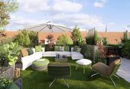 SPEKTAKULÄRES PENTHOUSE DER EXTRAKLASSE | Wintergarten mit aufklappbaren Fensterflächen | ca. 114 m² Dachterrasse mit Pool-Option | Schlafzimmer hofseitig | 360°-Tour