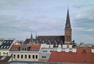 FERNBLICK, DACHGESCHOSS, 59 m2 Maisonette mit 13 m2 Terrasse, 2 Zimmer, Komplettküche, Duschbad, Parketten, Speckbachergasse