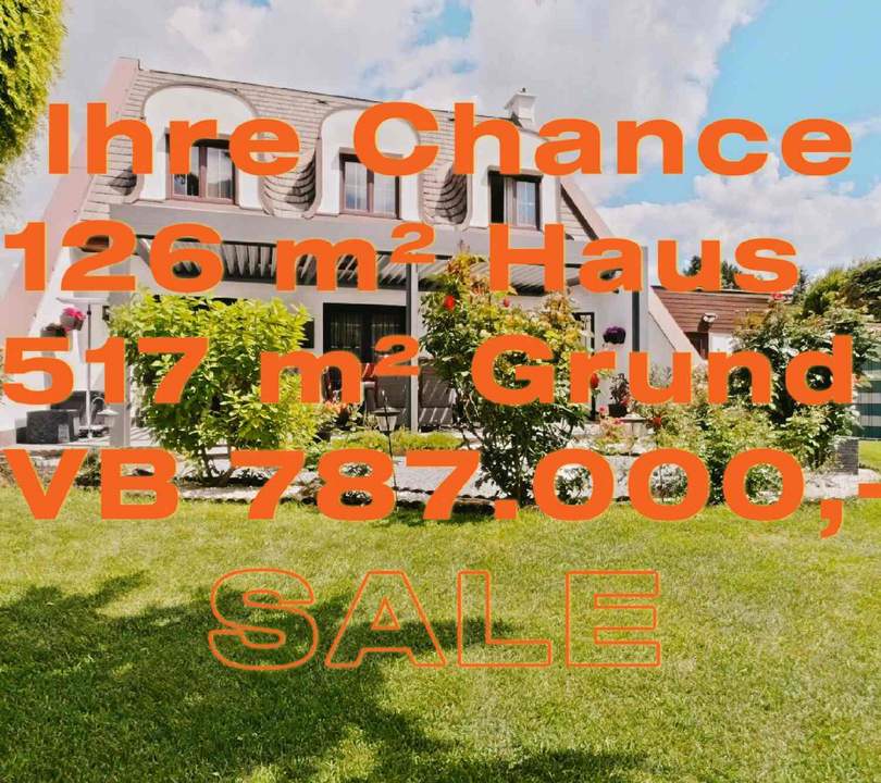 IHRE CHANCE: 126 m²-VILLA +517 m² EIGENGRUND +U2 U-BAHN NÄHE +GRÜNRUHELAGE+DOPPELGARAGE+KELLER