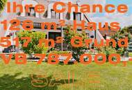 IHRE CHANCE: 126 m²-VILLA +517 m² EIGENGRUND +U2 U-BAHN NÄHE +GRÜNRUHELAGE+DOPPELGARAGE+KELLER