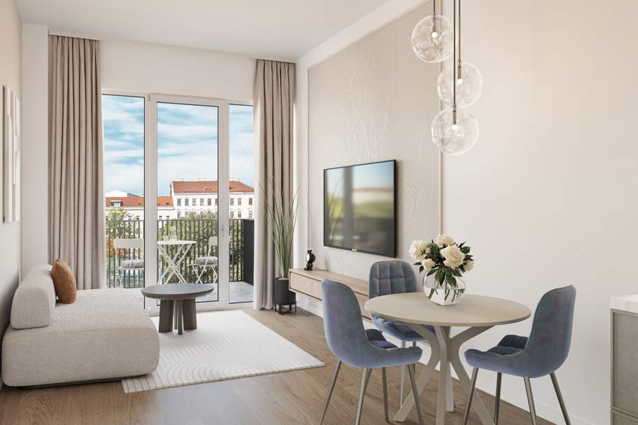 Wohnen mit Rhytmus&Ruhe - 2 Zimmer mit Freifläche: NEU U6 Burggasse, Wohnung-kauf, 379.300,€, 1160 Wien 16., Ottakring