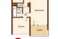 Schöne 2-Zimmer-Wohnung mit West-Loggia und Garage