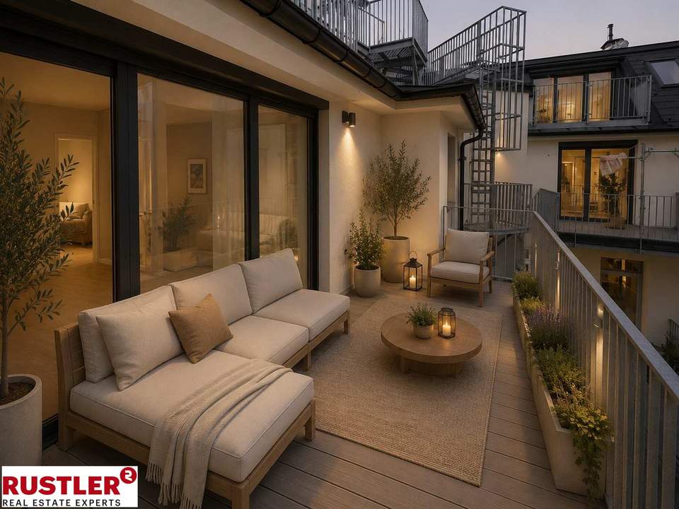 3 Zimmer Dachgeschosswohnung mit Hofseitiger Terrasse in bester Lage - Erstbezug!