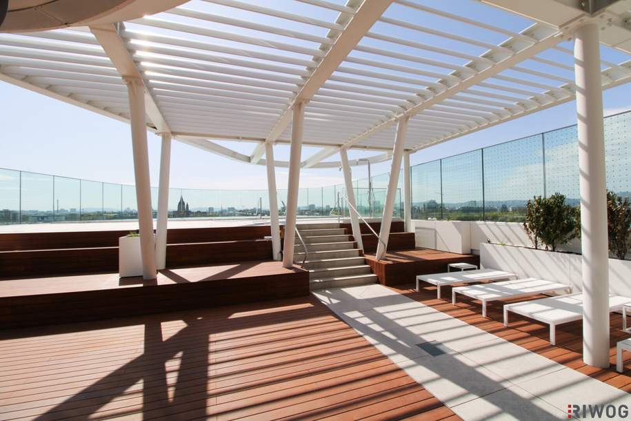 DANUBE PENTHOUSE mit XXL Freifläche Richtung Innenstadt ** 4 Zimmer &amp; 3 Bäder, Wohnung-kauf, 2.750.000,€, 1220 Wien 22., Donaustadt