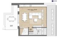 "AH11" - Oben angekommen: 170 m² Dachgeschoss mit 4 Zimmer, Terrasse und Loggia.