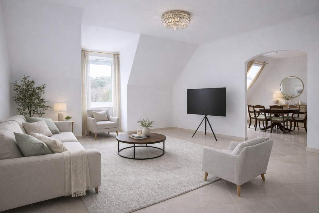 Stilvolle 3,5-Zimmer-Wohnung mit Terrasse und herrlichem Panorama auf die historischen Burgruinen