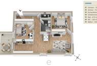 HYGGE Wohnen Top B2.4 - Trendige 3 Zimmer-Apartment 77,11m² mit Balkon im 2.OG