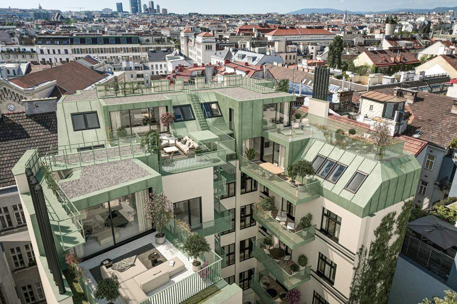Baugenehmigter Rohdachboden! Fantastische Architektur und Traumblick!, Wohnung-kauf, 1.250.000,€, 1060 Wien 6., Mariahilf