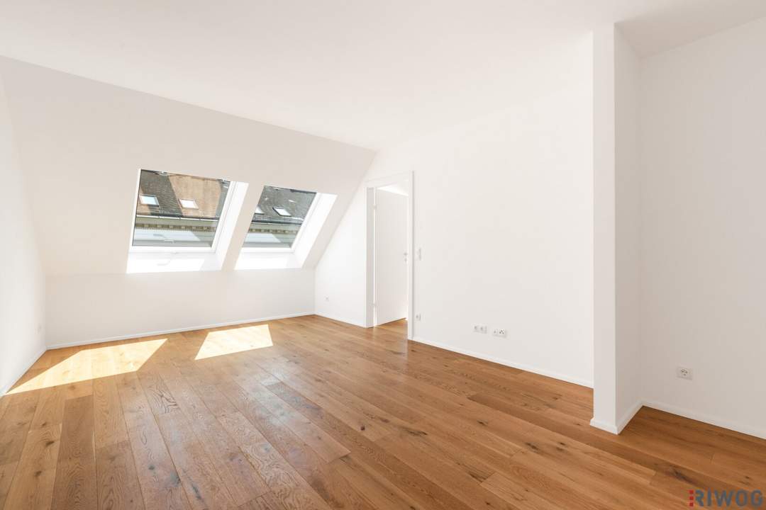 2 ZIMMER NEUBAUWOHNUNG MIT CA. 20 m² DACHTERRASSE II ERSTBEZUG II NÄHE SIEBENBRUNNENPLATZ II HÖGELMÜLLERGASSE 12
