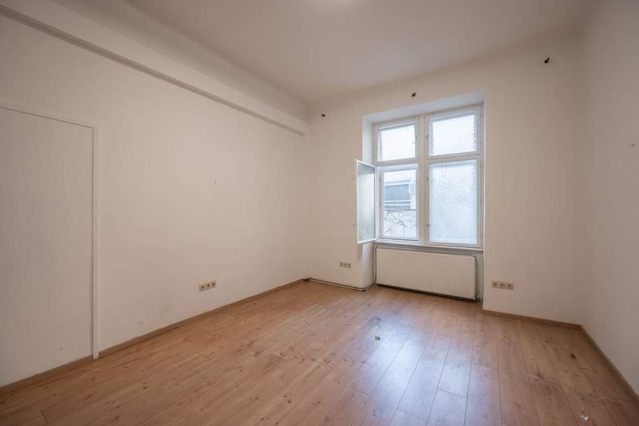 **Hannovermarkt** Sanierungsbedürftige 3-Zimmer Altbauwohnung - mit Balkon - Airbnb/Kurzzeitvermietung Zustimmung aller Eigentümer vorhanden, Wohnung-kauf, 249.610,€, 1200 Wien 20., Brigittenau