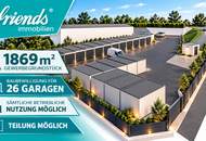1869m2 Gewerbegrundstück, Baubewilligung für 26 Garagen