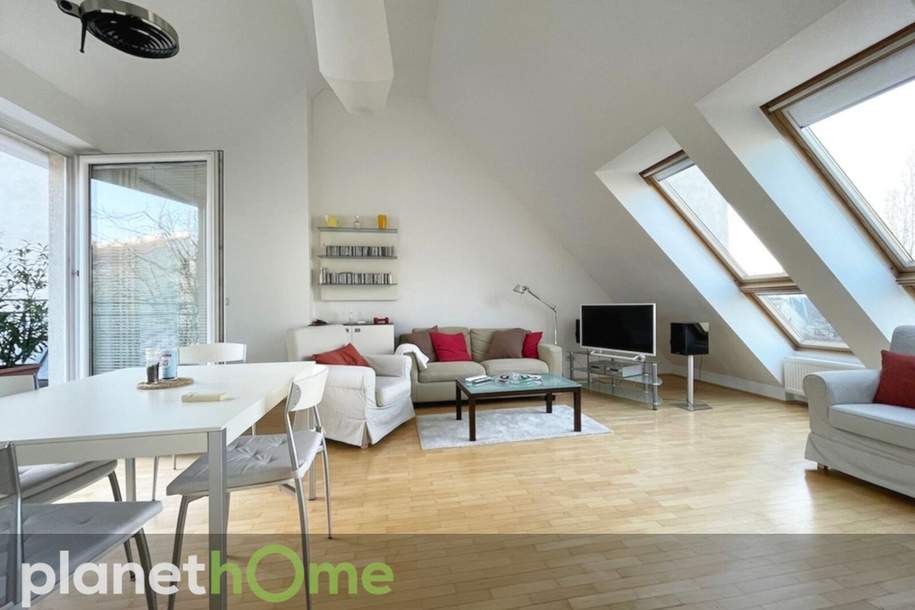 Mitten im 7.: Super-Dachwohnung mit Terrasse in Grünruhelage, Wohnung-miete, 1.945,70,€, 1070 Wien 7., Neubau