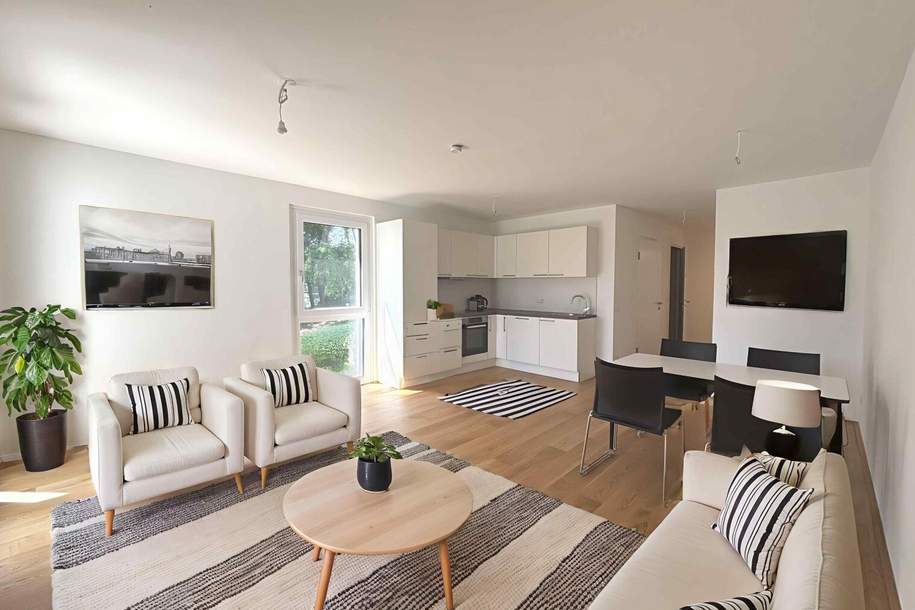 PROVISIONSFREI! Exklusives Wohnerlebnis am Flötzersteig, 1140: Hochwertig ausgestattete 2-Zimmer Wohnung mit GARTEN + BALKON! ERSTBEZUG!, Wohnung-kauf, 435.000,€, 1140 Wien 14., Penzing