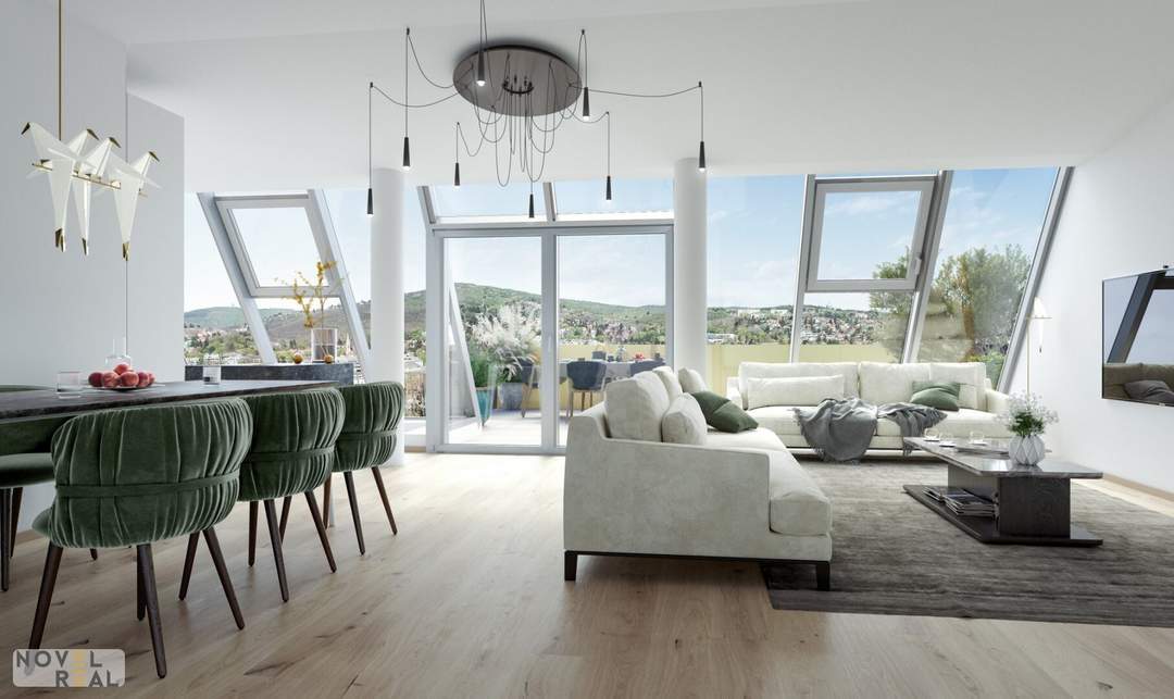 Exklusives Penthouse mit spektakulärer Aussicht! Pool im Gemeinschaftsgarten!