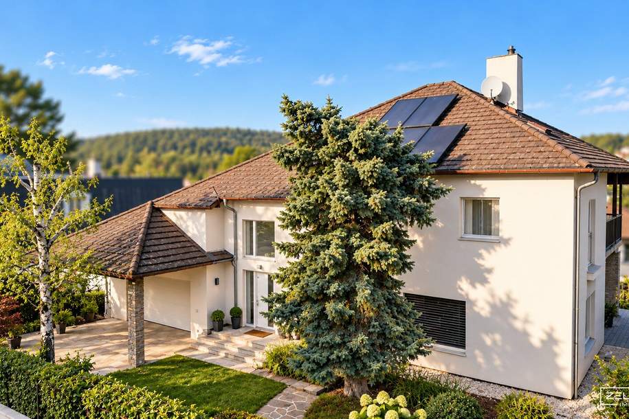 AM LAINZER TIERGARTEN | ARCHITEKTENVILLA MIT POOL – AUSSERGEWÖHNLICHE ARCHITEKTUR IN EXKLUSIVER GRÜNLAGE | ZELLMANN IMMOBILIEN, Haus-kauf, 2.198.000,€, 1130 Wien 13., Hietzing