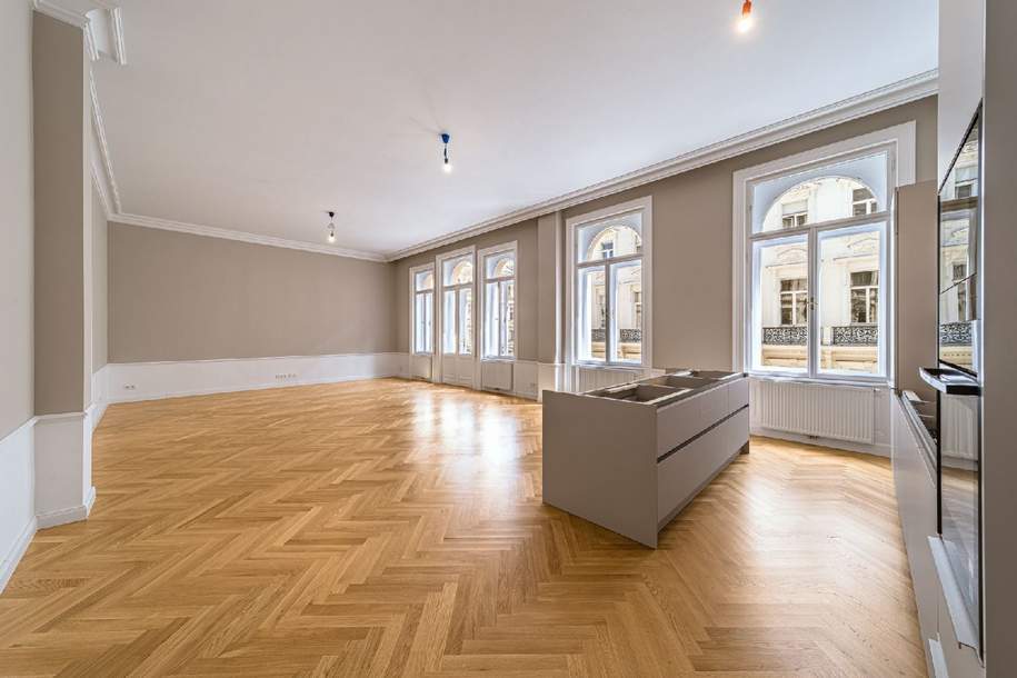 Prachtvoller, neu sanierter 202m² Stilaltbau I 5 Zi I 3 Balkone I 1. Bezirk, Wohnung-miete, 5.999,00,€, 1010 Wien 1., Innere Stadt